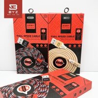 Cáp Sạc BYZ dây dù 🔥CAO CẤP🔥 dài 3m cho IPHONE, SAMSUNG MICRO, TYPE C -  Chuẩn 2.1A Sạc Nhanh