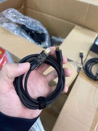 Cáp sạc C to Lightning bọc dù 2m – Báo công suất sạc