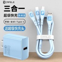 Cáp Sạc Cafele Sạc Siêu Nhanh Ba Trong Một Bộ Sạc Cổng Đơn Dành Cho Apple Huawei AndroidType-CDây