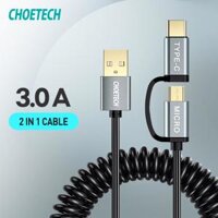 Cáp Sạc CHOETECH 2 Trong 1 Cáp USB Loại C + Micro USB Cáp Sạc & Đồng Bộ 1.2M Dành Cho Galaxy S9/ S9 Plus Note 8 S8/ S8 Plus LG G6/ G5 Và Các Thiết Bị Loại C & Micro USB Khác