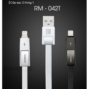 Cáp sạc đa năng 2 trong 1 dây dẹt Remax RC-042T