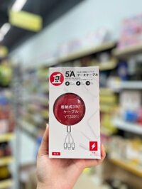 Cáp Sạc Đa Năng 5A 3in1 Dành Cho Điện Thoại Thiết Kế Dây Rút Nhật Bản