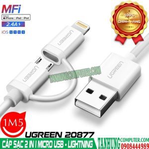 Cáp sạc đa năng Ugreen 20877 1.5M