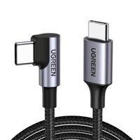 Cáp sạc dài 2m USB type C bẻ góc vuông Ugreen 50125 US255 màu đen, sạc nhanh PD 60W