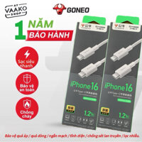 Cáp sạc, Dây sạc nhanh JCCA123B cho iPhone15/16, chống nhiễu, an toàn sử dụng, 1,2m, TPE+B dệt chống cháy - Phụ Kiện