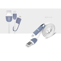 Cáp sạc điện thoại 2 in 1 Micro USB Lightning 1m (Trắng)