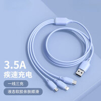 Cáp sạc điện thoại di động ba trong một, keo mềm lỏng một cho ba Cáp dữ liệu sạc nhanh, trái cây phổ thông Android