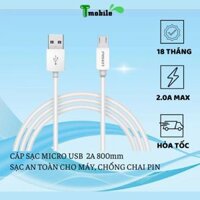 Cáp sạc điện thoại Pisen Micro USB 0,8m cho điện thoại Samsung,Oppo, Huawei