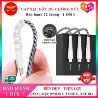 [Cáp Sạc Dù Chống Đứt] SIÊU BỀN -CHÍNH HÃNG SD M25 Dây sạc Iphone, Android, Type C, BH 12 Tháng 1 đổi 1