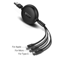 Cáp Sạc Du Lịch Rút Gọn 100W Cafele Đa Năng 3 Trong 1