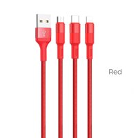 Cáp sạc Hoco 3 in 1 (USB to Lightning Micro-USB Type-C) Xpress Charging Data X26