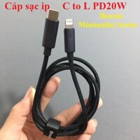 Cáp sạc ip CtoL PD20W Baseus Minimalist Series 1m CAJY010003 Hàng chính hãng