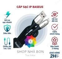 Cáp sạc iphone Baseus Horizontal sạc nhanh 2.4A và dây sạc truyền dữ liệu tốc độ cao bọc dù cho iP  iPad - hàng chính hãng - 2M1.5A Màu ngẫu nhiên