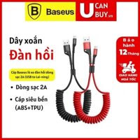 Cáp sạc Lai-ning dây xoắn lò xo đàn hồi Baseus Fish Eye Spring Data (USB to Lning) dùng cho Ai-Phôn/Pad (2A max, dài 1m)