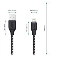 CÁP SẠC LIGHTNING AUKEY CB-AL1 BLACK MFI 1,2M