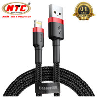 Cáp sạc Lightning Baseus Cafule CALKLF-A19 dài 2m hỗ trợ 2.4A max, dây bọc dù chống đứt, truyền dữ liệu (nhiều màu)
