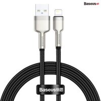 Cáp sạc Lightning cho iPhone Baseus Cafule Series Metal Data Cable USB to IP 2.4A 1m Black