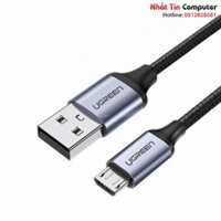 Cáp sạc micro USB 2.0 dài 2m bọc dù sạc 2.4a QC3.0 Ugreen 60148 cao cấp