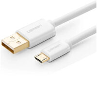 Cáp sạc Micro usb sang cổng usb đầu mạ vàng 24K dài 0.5m màu trắng UGREEN USB10847Us125 Hàng chính hãng