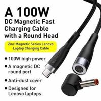 Cáp sạc nam châm 100W cho Laptop Baseus Zinc Magnetic Series Type C to DC Round/Square Port