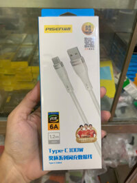 Cáp sạc nhanh 100W PISEN TC-FC13 type-c dây silicon siêu bền 1.2m chính hãng