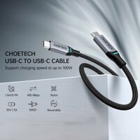 Cáp sạc nhanh 100W, truyền dữ liệu tốc độ cao siêu bền USB-C ra Type-C Choetech iPhone 15 Macbook iPad pro Mini Air