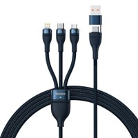Cáp sạc nhanh 3 đầu Baseus Flash Series  PRO Two-for-three Charging Cable UC to MLC 100W Hàng chính hãng - Đen
