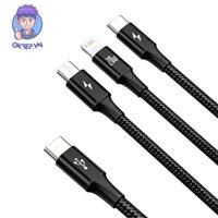 Cáp Sạc Nhanh 3 Đầu Baseus CAMLT-SC01 3in1 20W Đa Năng