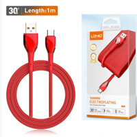 Cáp Sạc Nhanh 30W USB Sang Lightnig Dài 1M, Đỏ LS661 LDNIO