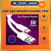 Cáp sạc nhanh 33w (3A), cáp sạc nhanh xiaomi, cáp sạc nhanh turbo Redmi note 11, Redmi note 10, 9,8, Poco. Bảo hành 6 Th