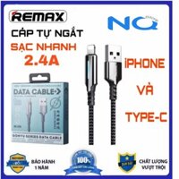 Cáp sạc nhanh 3a tự ngắt điện khi sạc đầy Remax RC - 123i RC cho iphone ipad và dây sạc type c