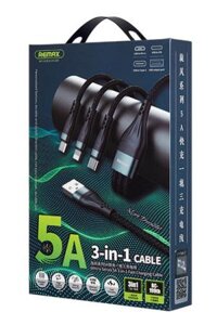Cáp sạc nhanh 5A REMAX 3 đầu RC-199th đa năng chính hãng [BH 1 năm]