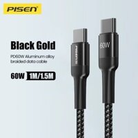 CÁP SẠC NHANH 60W 2 ĐẦU TYPE-C PISEN LT-TC04. 1M