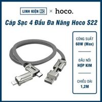 Cáp Sạc Nhanh 60W Hoco S22 – 4 Đầu Sạc Đa Năng Cho Điện Thoại Và Laptop – BH 12 Tháng