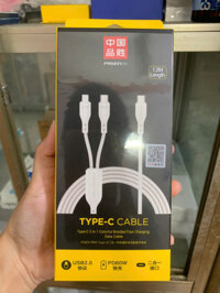 Cáp sạc nhanh 60W PISEN AP28 2IN1 type-c to type-c / lightning dây dù 1.2m chính hãng