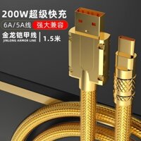 Cáp Sạc Nhanh 6A Mạ Vàng Cho Huawei Honor OPPO / vivo Xiaomi Samsung