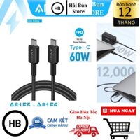 Cáp sạc nhanh Anker A81F5, A81F6  USB C to C 3ft/0.9M 6ft/1.8m bện Nylon HaiBunStore