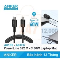 Cáp sạc nhanh Anker A81F5, A81F6  USB C to C 3ft/0.9M 6ft/1.8m bện Nylon ACSTORE