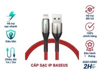 Cáp Sạc Nhanh Baseus Horizontal Data Cable - Dùng Cho iPhone iPad - Trang Bị Đèn Led - Công Nghệ Chống Đứt Gãy SR - Hàng Chính Hãng - 1m