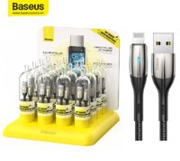 Cáp sạc nhanh cho iPhone Baseus Horizontal Data Cable (With An Indicator Lamp) USB to Lightning – Black – 1m