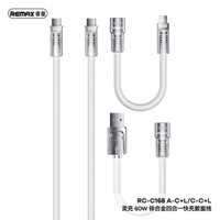 Cáp sạc nhanh đa năng 4 trong 1 Lyncharge Series 60W 4-in-1 Zinc Alloy RC-C168 đủ các đầu sạc mọi loại điện thoại