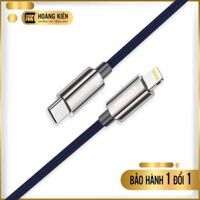 Cáp sạc nhanh dây bện dù đầu hợp kim kẽm 3A Vivumax CI16 TYPE C to LIGHTNING 30W, Màu Titanium xanh đen