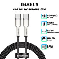 Cáp sạc nhanh dù 100W Baseus Cafule Metal cho IP 15, Samsung, Xiaomi, Oppo, Huawei, Laptop, Mac.....