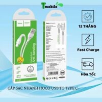 Cáp sạc nhanh Hoco Type C cho điện thoại Samsung, Xiaomi, Huawei, LG, oppo_Chính hãng