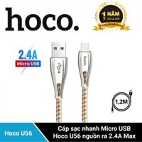 Cáp sạc nhanh Hoco U56 Micro USB dài 1.2m nguồn ra 2.4A Max dành cho điện thoại SAMSUNG/XIAOMI/OPPO