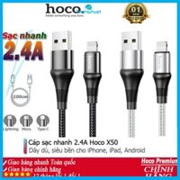 Cáp sạc nhanh Hoco X50 siêu bền sạc full iPhone, Android, iPad dây truyền tải dữ liệu dài 1m - Chính hãng