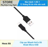 Cáp sạc Nhanh HoCo X6 Khaki cổng Micro USB