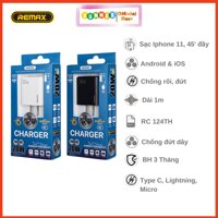 Cáp Sạc Nhanh Iphone 3 Chấu Sạc Remax 124Th - Chính Hãng