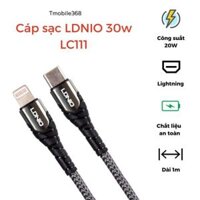 Cáp sạc nhanh LDNIO 30w dài 1 mét type c to lightning LC111