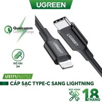 Cáp sạc nhanh MFI USBC ra US171 PD 18W cho IP 8 đến Iphone 12 - Hàng Chính Hãng - Bảo Hành 18 Tháng - Đen 2m 60752
